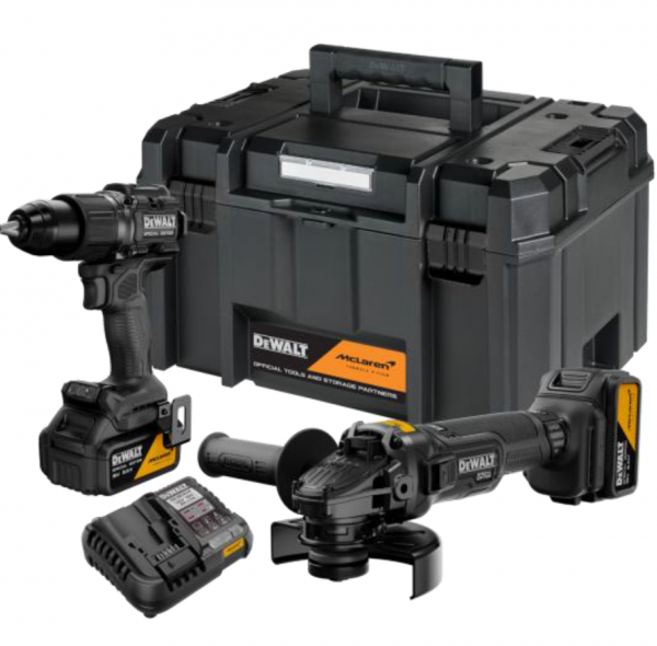 Kit McLaren 5Ah: Taladro percutor + amoladora 125mm XR 18V ​​