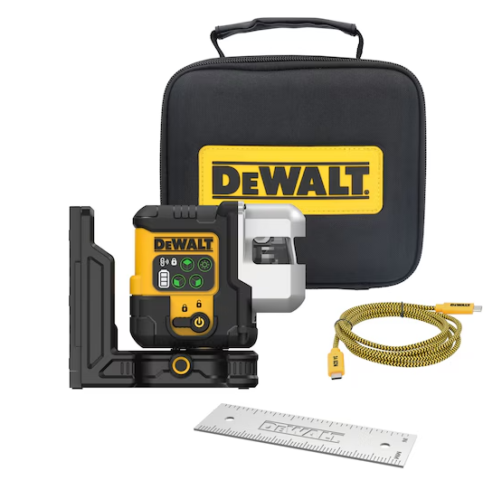 Nivel láser USB-C verde 3 líneas 180° con POWERSTACK