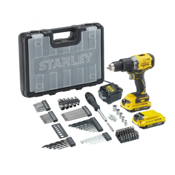 Stanley FatMax Taladro atornillador percutor de batería SFMCD715 + 100 accesorios